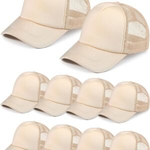10 Pcs Sublimation Blank Trucker Hats Bulk Mesh Baseball Cap Polyester Mesh Trucker Hat for Men and Women