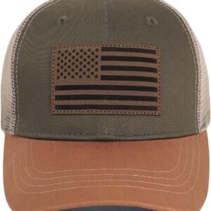 American Flag Trucker Hat - Snapback Hats for Men Women Baseball Cap - Breathable Mesh & Adjustable Fit for Casual Wear